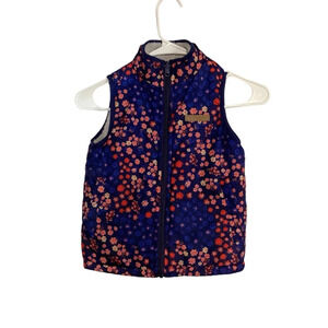 Buffalo David Bitton children SZ XS puff vest floral fuzzy inside cozy warm